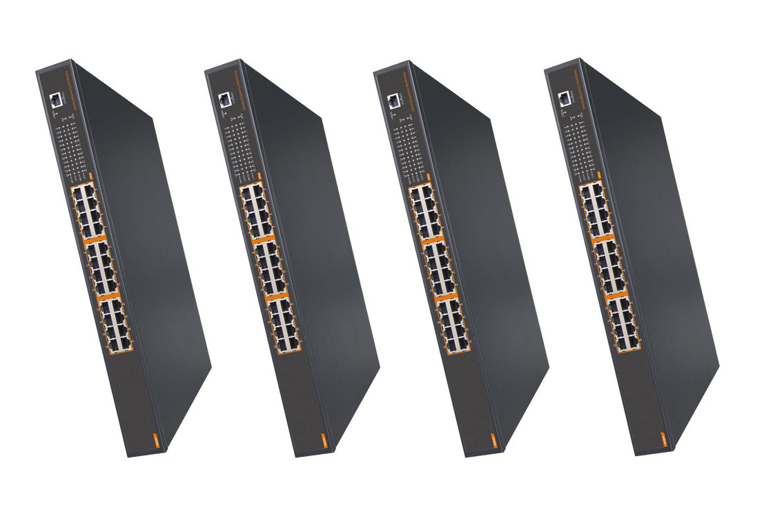 24 Gigabit ports with Combo port rack mount PoE switch