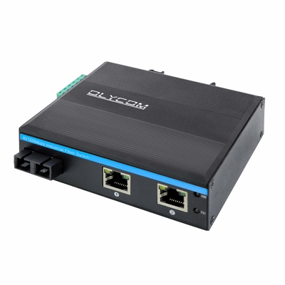 Gigabit Ethernet Mini Fiber Switch 2 kupferne Häfen x UTP Cat5e/Cat6 10/100/1000 + 1 x-Faser Port-Inspektionsdoppelfaser 20KM Sc