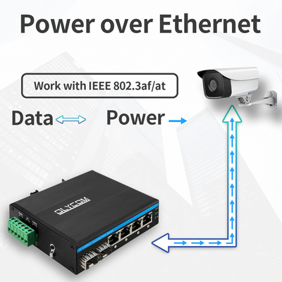 6 Anschlüsse für Industrie-Poe-Schalter 10/100M nicht verwaltet 2 Glasfaser 4 Ethernet-Schalter