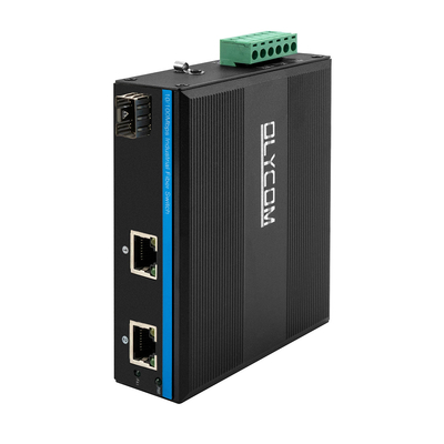 3 Anschlüsse 10/100 Mbps Fast Ethernet Unmanaged POE Fiber Media Converter für Außen