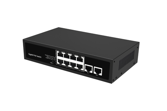 Netzwerk Unmanaged 10 Ports Gigabit Desktop POE Switch mit 8 Ports Poe DC52V Eingangsunterstützung Af/at