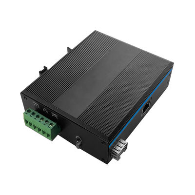 Ethernet-Medien-Konverter Sfp 48VDC 100Mbps schneller industrieller zu Rj45 mit IEEE802.3Af/At