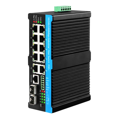 Qualität  Black Case 8 Port Managed POE Af/At/Bt Industrial Ethernet Switch With 2 Combo Ports Fabrik