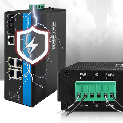 Webverwalteter Outdoor POE Switch 4 Port 2.5G Glasfaser gehärtetes Ethernet für CCTV Video CE