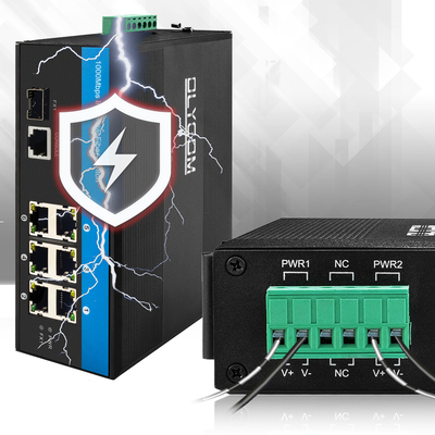 2.5G gehärteter PoE-Schalter verwaltbarer Gigabit-Ethernet Dual DC48V-Eingang 15,4W 30W IP40