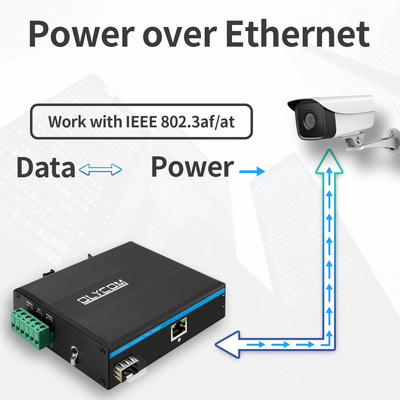 Industrielle Faser des POE-Faser-Ethernet-Medien-Konverter-1 bis 1 UTP für IP-Kamera