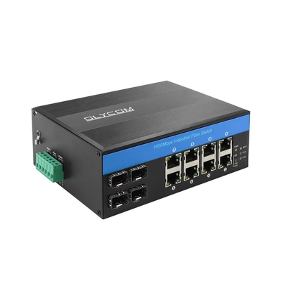 OLYCOM-Netz-Schalter 12Port industrielles Gigabit Ethernet mit 8 Port-Port-SFP 240W Lärm Schienen-IP40 POE 4