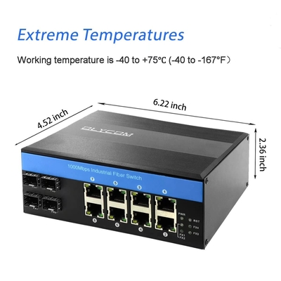 OLYCOM PoE Netzwerkschalter 8 Port 240W Budget Industrial Gigabit Ethernet CE FCC