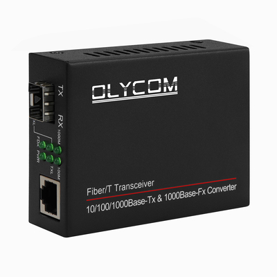 1G SFP-Medienwandler Gigabit-Optische Ethernet-Fasern nicht verwaltet Mini-Size Schwarz DC5V