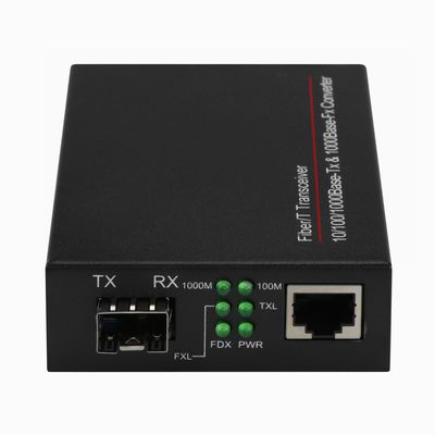1G SFP-Medienwandler Gigabit-Optische Ethernet-Fasern nicht verwaltet Mini-Size Schwarz DC5V CE