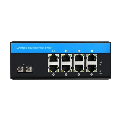 9-Port Industrial Gigabit Unmanaged Ethernet Switch ST Fiber Singlemode 30km DC24V