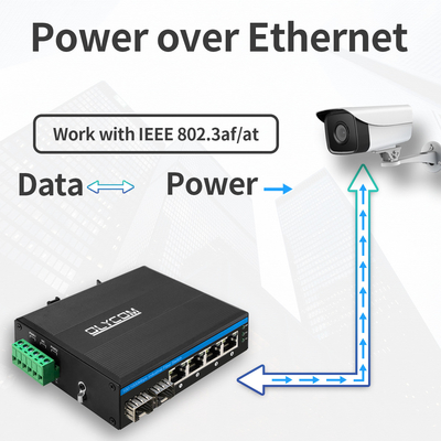 6 des volles Portgigabit-industrielles Ethernet-PoE+ POE Budget Soem Faser-Schalter-Lärm-der Schienen-120W
