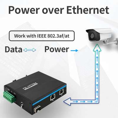 Gigabit 30W 60W PoE-Schalterverstärker Industrielle Qualität SFP-Fasern nicht verwaltet DC48V