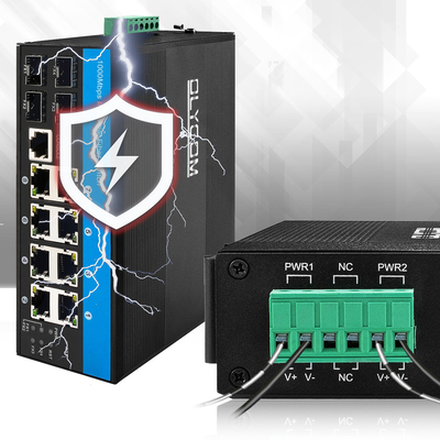 Industriell verwalteter PoE-Switch 8 Port L2 auf Basis von 240 Watt Budgetunterstützung 1G 2.5G Glasfaserring
