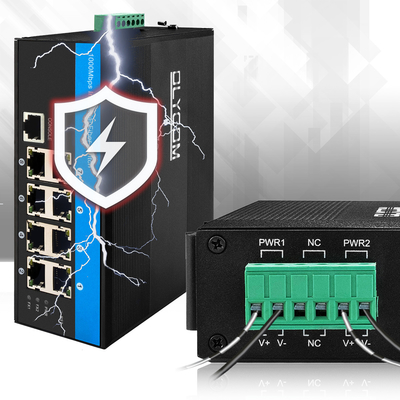 8-Port-verwalteter PoE-Switch, Gigabit-Ethernet, 240 W, aktives POE, robustes Gehäuse, Vitesse-Chip