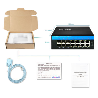 Industriell verwalteter Gigabit-Switch 1G/2.5G SFP-Ports ERPS Redundant Ring IP40 CE-Einstufung