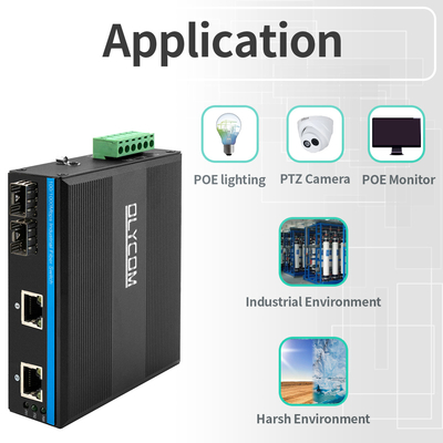 4 Port Gigabit Unmanaged Ethernet Switch 100/1000M Faser automatisch anpassungsfähige Din Rail