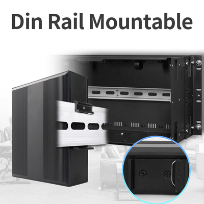 4 Port Gigabit Unmanaged Ethernet Switch 100/1000M Faser automatisch anpassungsfähige Din Rail