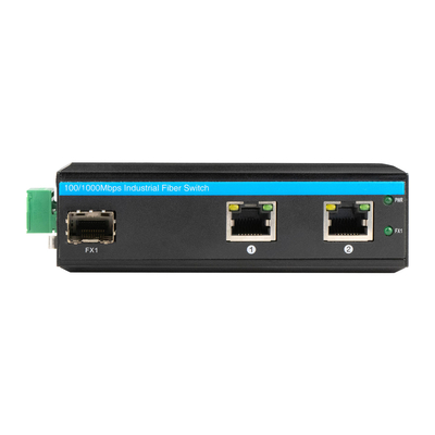 3 Ports Kompakter Gigabit-Ethernet-Schalter Verhärtet 100/1000M Faser Dual 24V Eingang