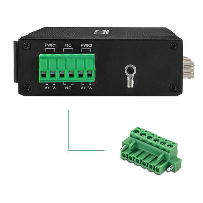 Industrieller 6-Port-Unmanaged Ethernet-Schalter 100M/1000M mit automatischer Sensorik SFP-Faser DC24V DC