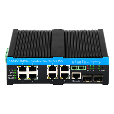 Gigabit L2 Managed 90W PoE Switch 10 Port mit 2 Combo-Ports robust 48V aktives PoE