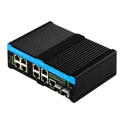Gigabit L2 Managed 90W PoE Switch 10 Port mit 2 Combo-Ports robust 48V aktives PoE