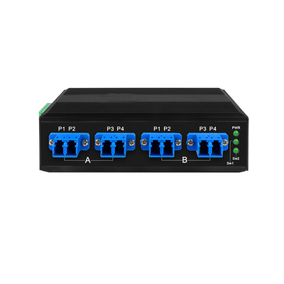 4 Anschlüsse OBP Optical Bypass Protection Automatisches Schaltsystem DC12V Einzelmodus LC-Anschluss