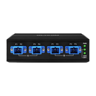4-Port-Optischer-Bypass-Schalter SC/UPC-Stecker Simplex 1310/1550nm DC24V DIN-Schiene CE