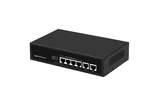 6 Anschlüsse Gigabit DC52V 1.25A POE Ethernet Switch 12Gbps Wechselstrom 100~240V
