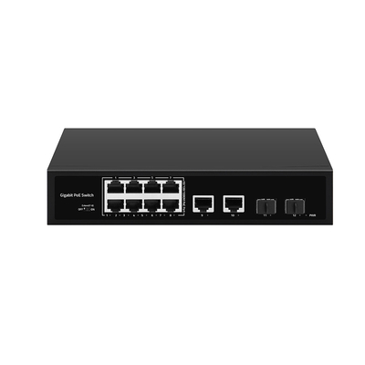 8 Anschlüsse POE Gigabit Fiber Switch POE Watchdog mit 4 SFP/RJ45 Uplink-Anschlüssen 120W