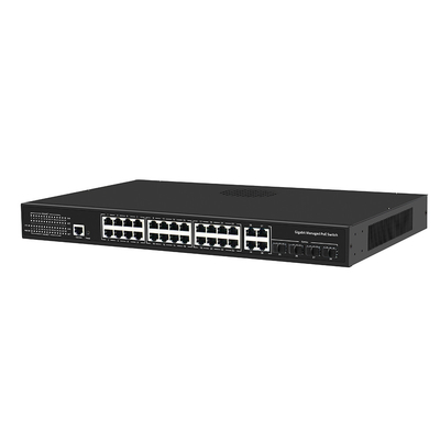 24 Port PoE Switch Gigabit-basierte L2 L3 Smart verwaltet 300W Budget mit SFP Uplink 1U Rack