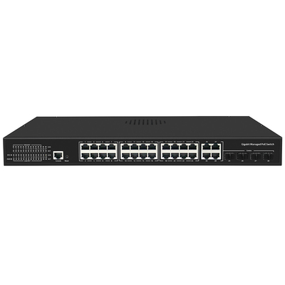 24 Port PoE Switch Gigabit-basierte L2 L3 Smart verwaltet 300W Budget mit SFP Uplink 1U Rack