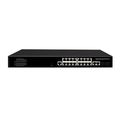16-Port Gigabit Managed PoE Switch mit 300W Leistung 2 SFP/RJ45 Combo Uplink AC-Eingang