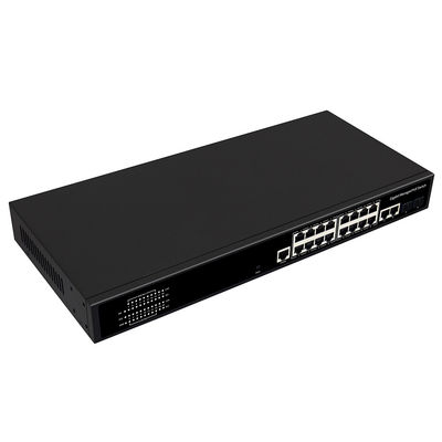 16-Port Gigabit Managed PoE Switch mit 300W Leistung 2 SFP/RJ45 Combo Uplink AC-Eingang