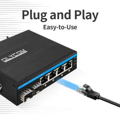 6 Anschlüsse für Industrie-Poe-Schalter 10/100M nicht verwaltet 2 Glasfaser 4 Ethernet-Schalter