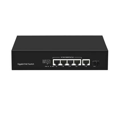 4-Port Gigabit Glasfaser-Switch PoE Af/At 60W mit 1 SFP/Kupfer-Uplink, gewerbetauglich, CE