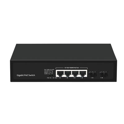 4 Port Gigabit PoE-Switch 60W Budget SFP-Faser unverwaltet mit VLAN 250-Meter-Erweiterung