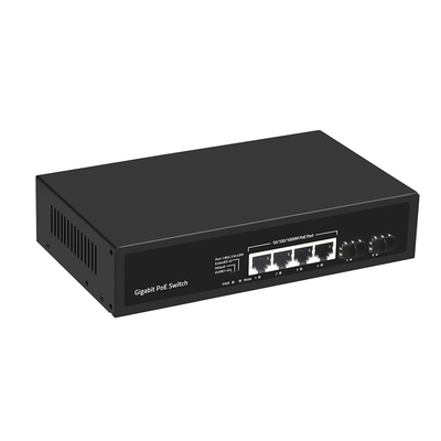 4 Port Gigabit PoE-Switch 60W Budget SFP-Faser unverwaltet mit VLAN 250-Meter-Erweiterung