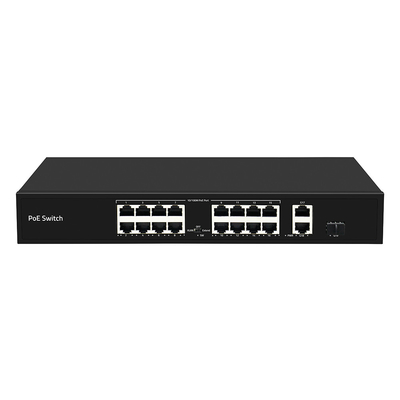 16 Port 250-Meter PoE-Schalter PoE Af/At 10/100M Unterstützung VLAN-Modus 300 Watt Budget