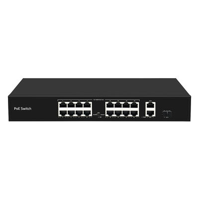 16 Port PoE Switch 250 Meter PoE Entfernung 10/100M Unterstützung VLAN-Modus 300 Watt Budget CE