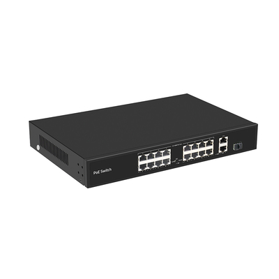 16 Port 250-Meter PoE-Schalter PoE Af/At 10/100M Unterstützung VLAN-Modus 300 Watt Budget