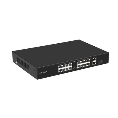 16 Port PoE Switch 250 Meter PoE Entfernung 10/100M Unterstützung VLAN-Modus 300 Watt Budget CE