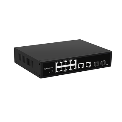 8 Port PoE Fiber Switch Gigabit nicht verwaltet 120W Budget 250 Meter PoE Extender