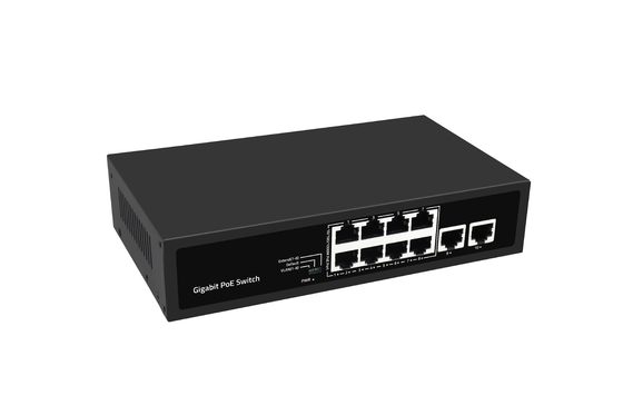 Netzwerk Unmanaged 10 Ports Gigabit Desktop POE Schalter mit 8 Ports Poe AC100-240V