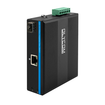 Industrieller PoE-Medienkonverter nicht verwaltetes Gigabit-Ethernet 15.4W 30W PoE für IP-Kameras