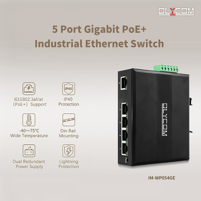 5-Port-Schalter für industrielle Netzwerke E-Mark Ethernet-Schalter mit 4 KV Überspannungsschutz