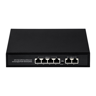 OEM ODM Fast Ethernet 10/100 Mbps 4 Port Poe Switch mit 2 Uplink Port Netzwerk Switch