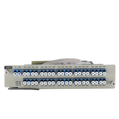 1U-Rack 100 GHz AWG 40 Wellenlängen Multiplex-/Demultiplexkarte für DWDM-Systeme mit hoher Kapazität