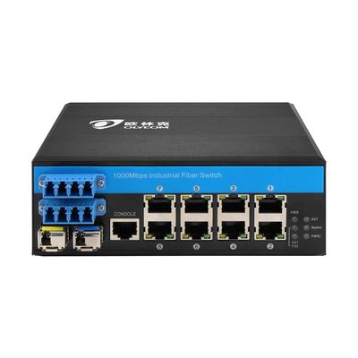 8 Ports Glasfaser-Schalter verwaltet Industrie-Netzwerk-Schalter Hexe D2*2B Bypass