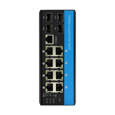 Industrieller POE-Schalter mit 8 POE-Ports, 4 SFP-Ports und einem mit Vitesse-Chips verwalteten Netzwerkschalter